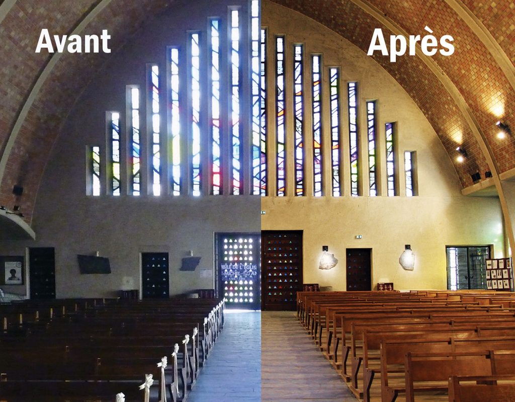 La nef de l’église Saint-Michel de Goussainville avant-après les travaux