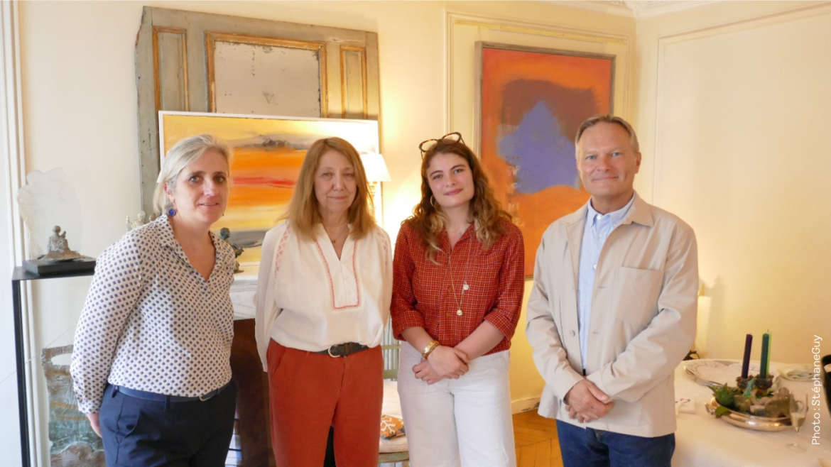 Visite d’atelier avec les grands donateurs, chez Françoise Bissara-Fréreau, artiste peintre et sculpteur