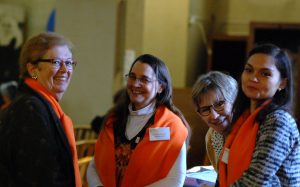 Équipe des Chantiers du Cardinal lors de l'assemblée des délégués 2017 en l'église Sainte-Jeanne-de-Chantal à Paris 16e.
