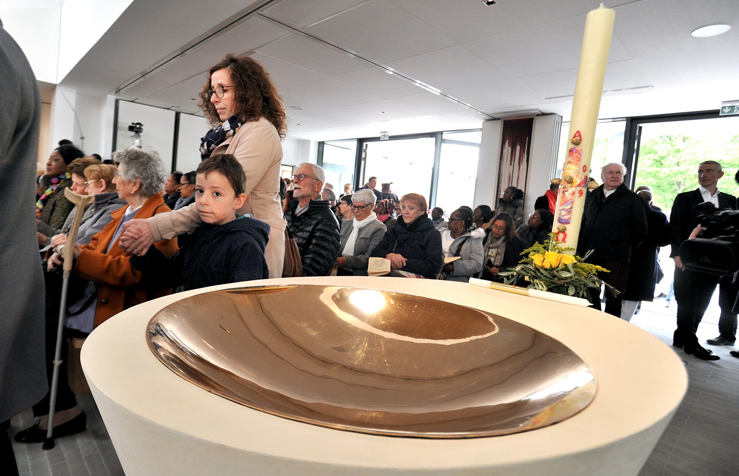 Baptistère de l'église Saint-Joseph à Montigny-lès-Cormeilles (Val-d'Oise) consacrée le 5 mai 2019. 