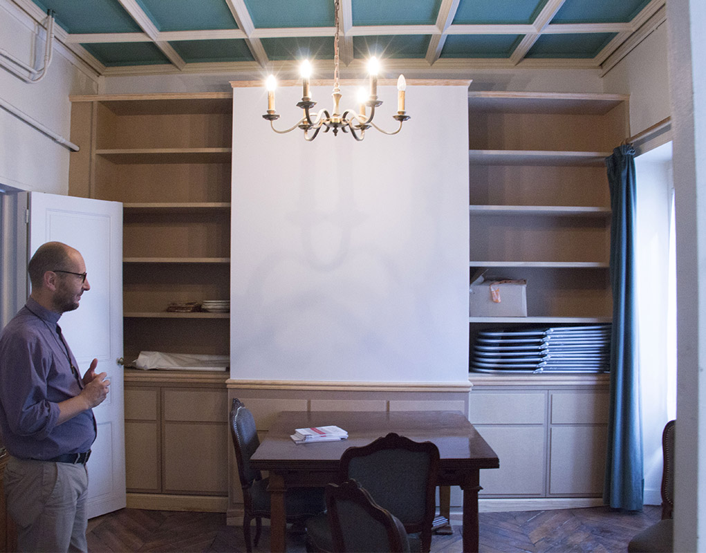 La petite salle à manger des prêtres au premier étage.