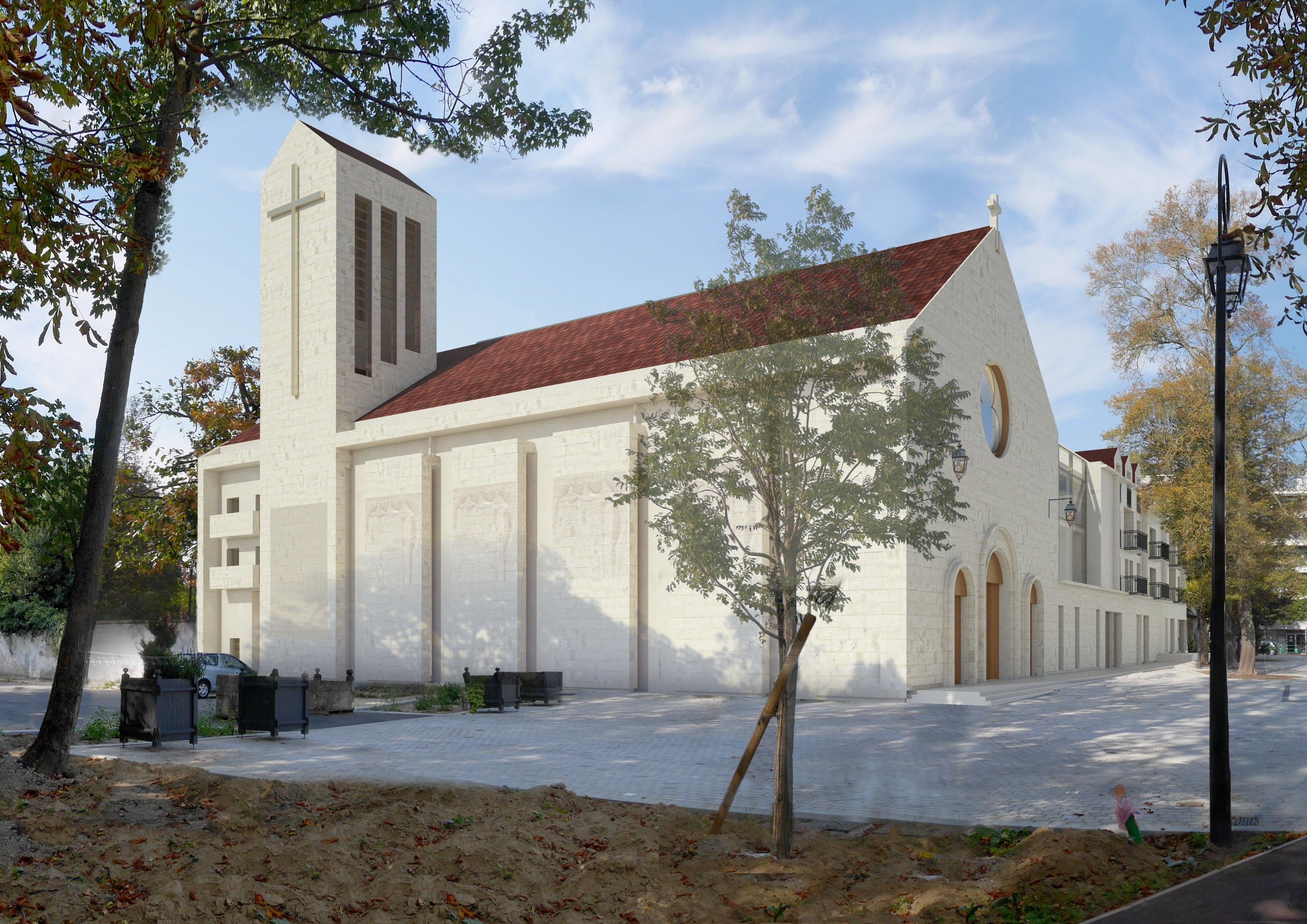 Projet de la nouvelle église Sainte-Bathilde par le cabinet d'architecture Patriarche.