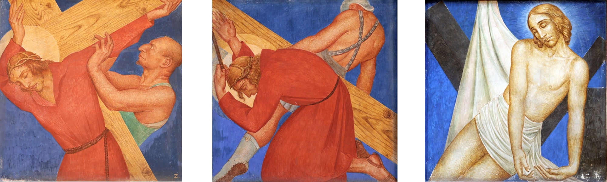 Trois stations du chemin de croix du Sacré Coeur de Gentilly