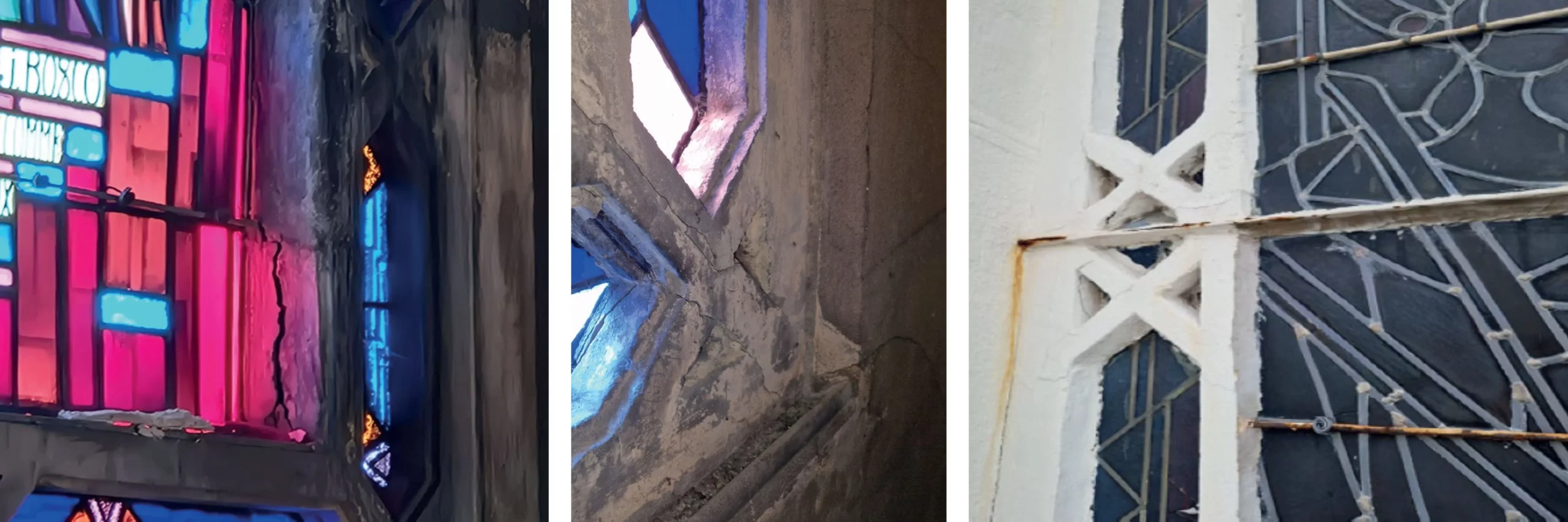 Vitraux et maçonneries de l'église Saint Jean Bosco