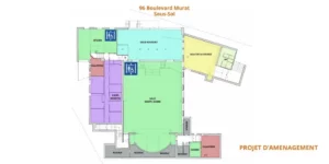Plan du projet de restructuration de Sainte-Jeanne de Chantal au 96 boulevard Murat (1er étage)