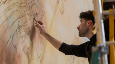 Saint-Joseph-le-Bienveillant (78) – La grande peinture murale de la nouvelle église