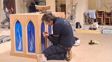 Sur le chantier du mobilier liturgique de Saint-Pierre Saint-Paul à Montreuil (93)