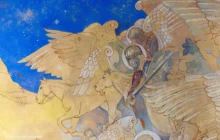 Soldats et anges combattants - Détail du mural d'Augustin Frison-Roche pour Saint Joseph le Bienveillant