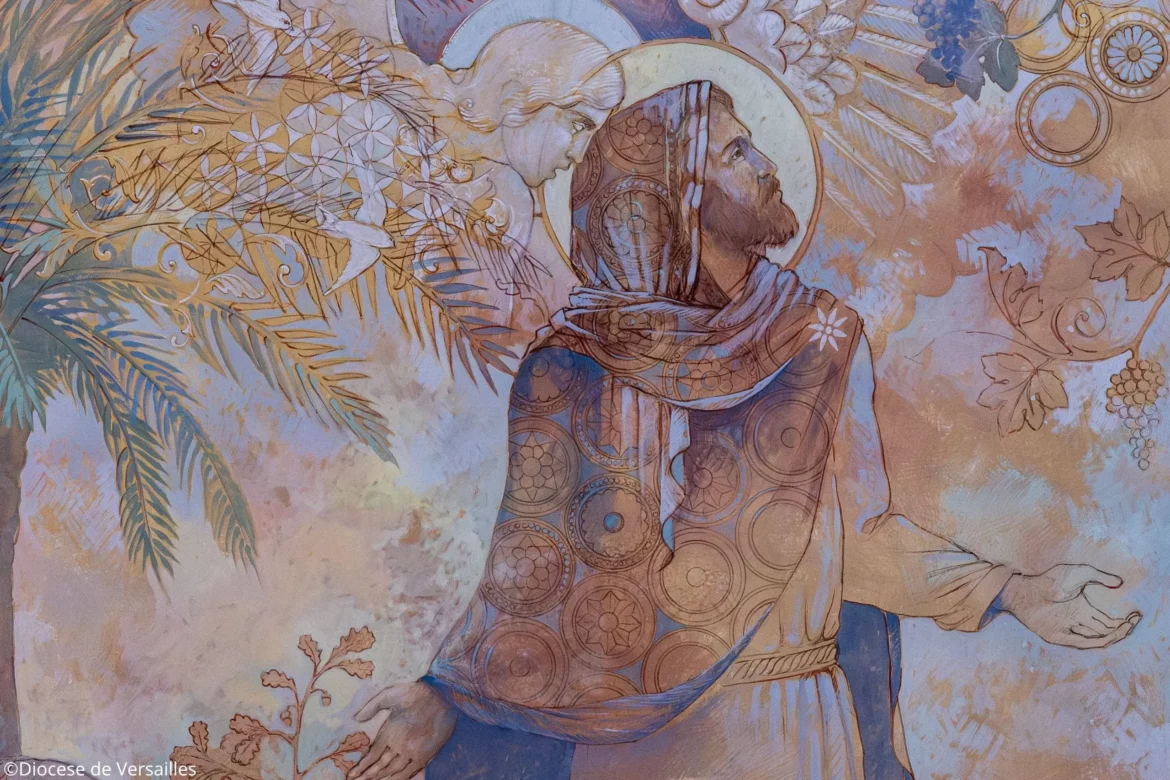 Détail du mural d'Augustin Frison-Roche pour Saint Joseph le Bienveillant