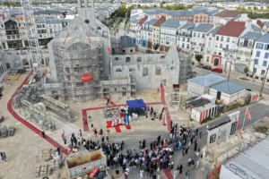 Vue aérienne de l'ensemble du chantier